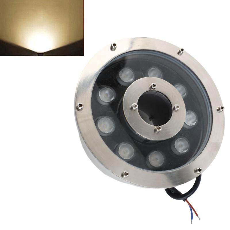 LED Fountain Light Stainless Steel High Brightness Submersible Underwater Landscape Spotlight Warm White 9W