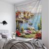 Sea View Garden Tapestry Wall Hanging Sea Oil Painting Abstract Mystery Tapiz Hippie Living Room Bedroom Wall Decoration
