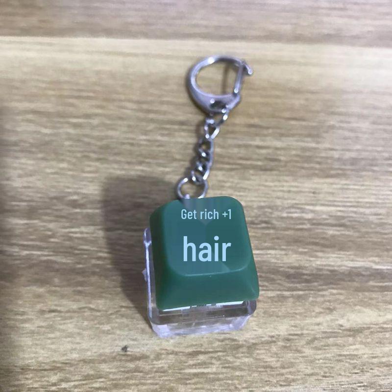 

Luminous Wooden Fish Keycap Keyboard Keychain with Merit Accumulator & Decompression Function