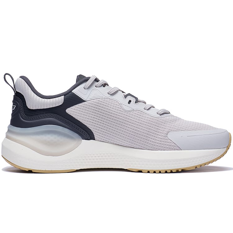 Li Ning Slip Resistant, Abrasion Resistant, Breathable, Lightweight Low Top Casual Running Shoes Men's Gray ARST081-2