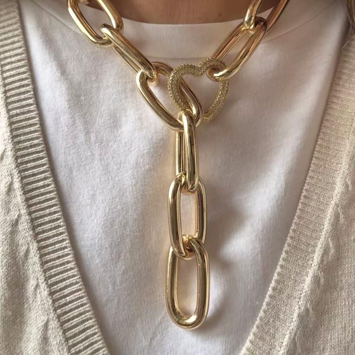 Hot Sale Necklace Electroplated Copper Micro Diamond Exaggerated Necklace