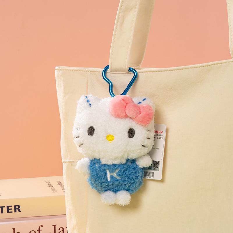 Sanrio Hello Kitty Melody Cinnamoroll Keroppi Pompom Purin Stuffed Toys Pendant Plush Toys Keyring Anime Keychain Birthday Gift
