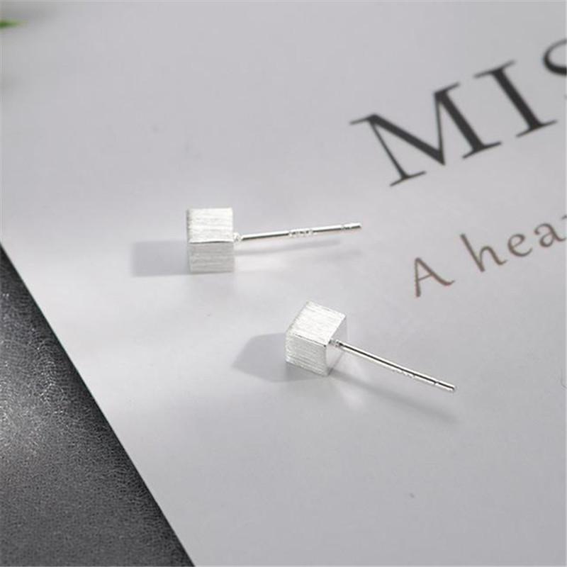 New 925 Silver Hoop Earrings Clip Matte Circle Geometric Punk For Women Girl Gift Jewelry