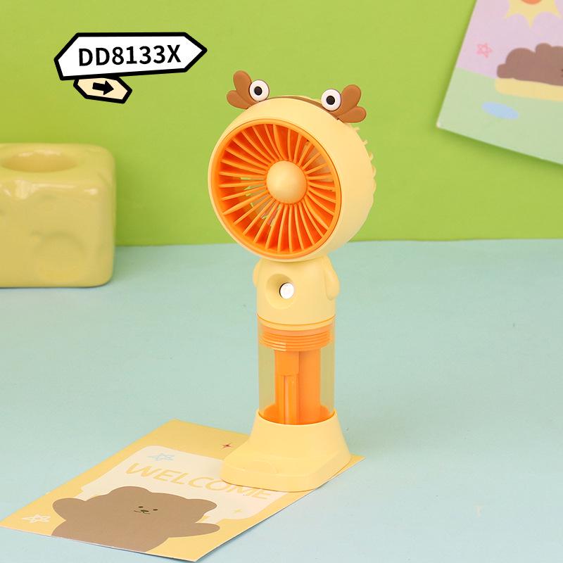 

Cartoon Style Handheld Spray Fan with USB Charging & Phone Holder