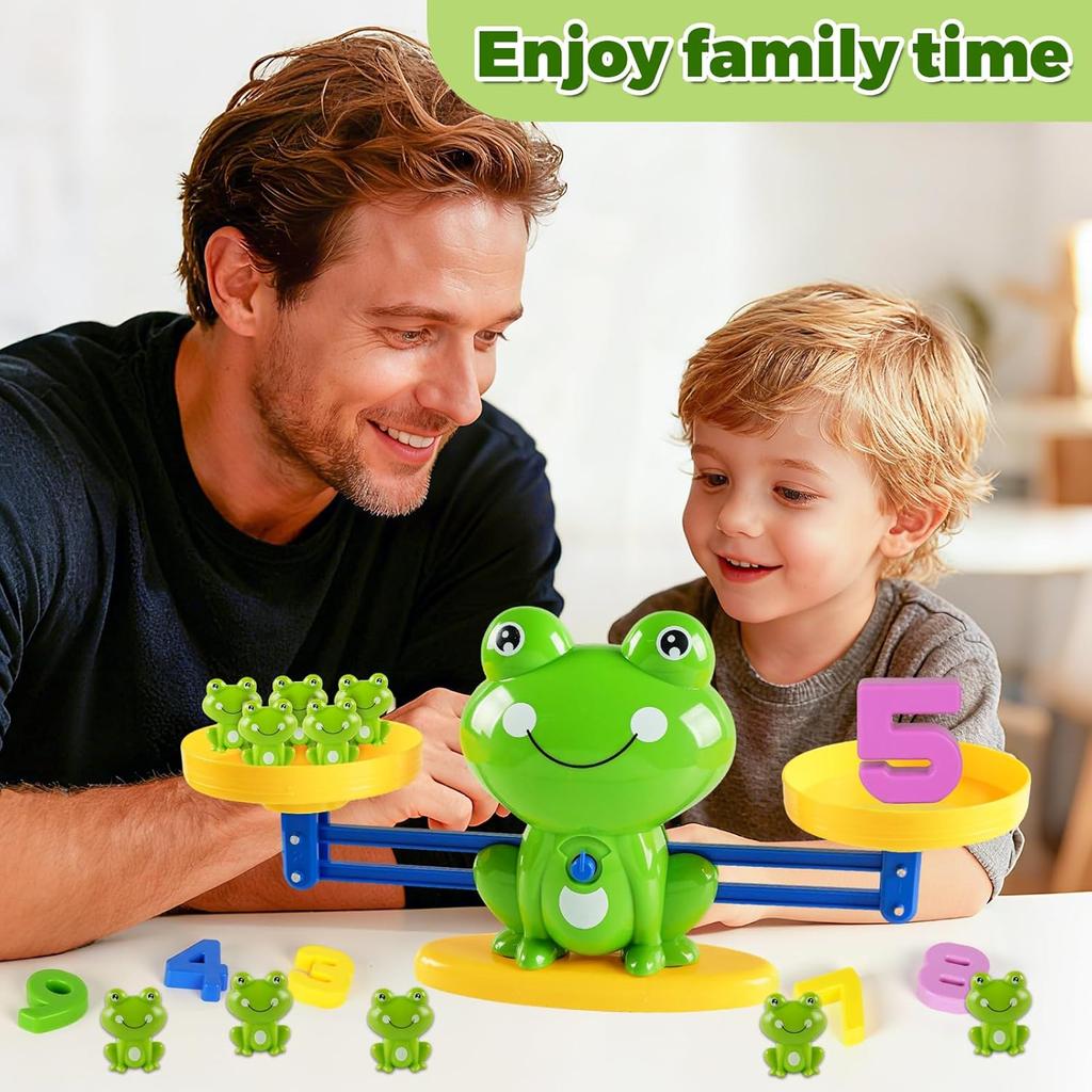 Frog Math Balance Scale Educational Toy for Kids Number Learning And Counting Montessori Interactive Toy for Ages 3-6