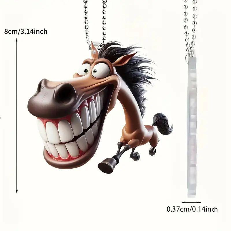 Cross-border Cartoon Horse Acrylic Pendant for Car Interior, Keychain, or Backpack Decoration