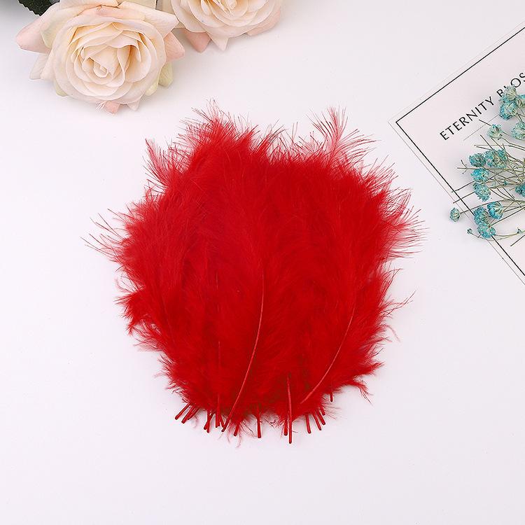 50Pcs Cross-Border Turkey Hairy Tail Plush Feather Colored Feather Dream Catcher Feather Light Bobo Ball Feather