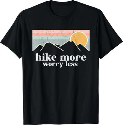 Vintage Camping Wandern Outdoor Bergwanderung Mehr Sorgen Weniger Sorgen Geschenk Unisex T-Shirt