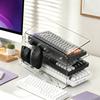 Computer Peripherals Organizer 3-Tier Keyboard Display Stand, Ergonomic Tilt Acrylic Storage Organizer, Shelf Space Saving Holder for Mechanical