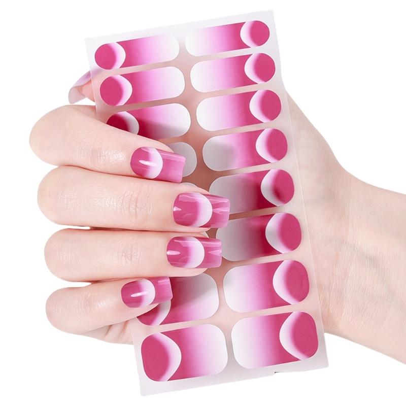 Gradient Nails Polish Sticker French Tip Gels Nail Strips Nails Polish Wraps Glossy Gels Nail Sticker Manicures Sticker