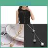 Summer Long Chain Jewelry For Women With Pearl Tassel Pendant And Geometric Design