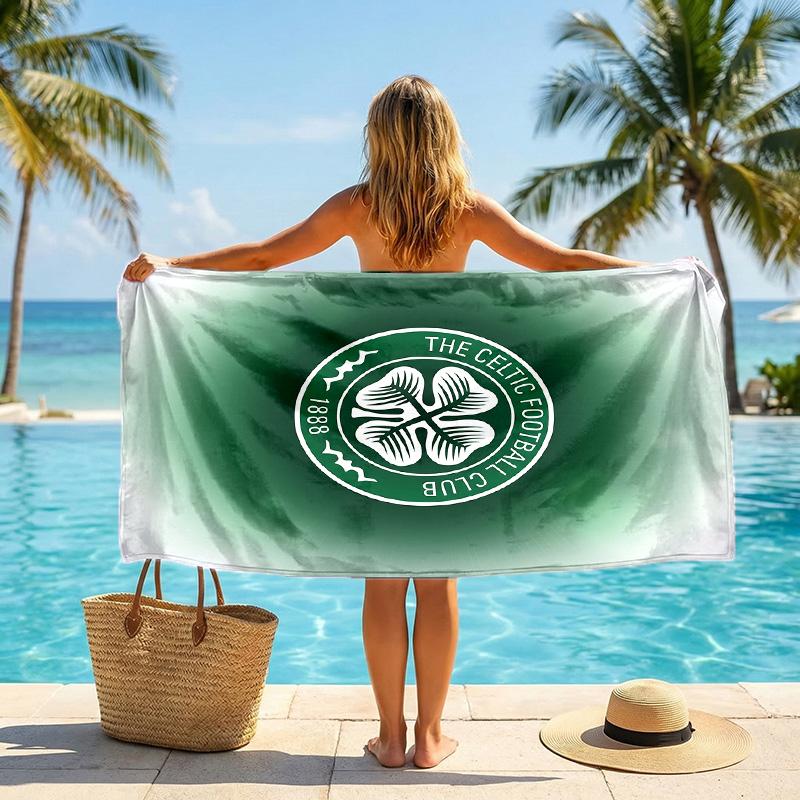 Celtic FC Print Quick Dry Beach Towel Microfiber Absorbent Portable Travel Swimming Towel