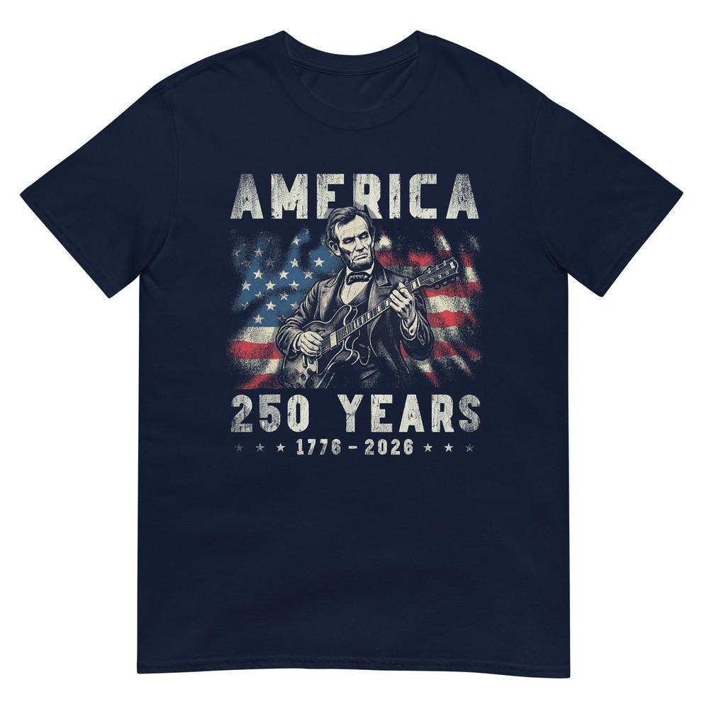 Vintage Abraham Lincoln Abe Lincoln Playing Guitar 250 Years TShirt S