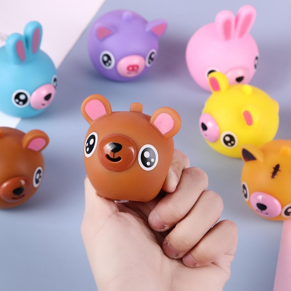 Screaming Pigs Squeeze Animal Ball Out with Sound Screaming Decompression Rubber Squeaky Toys Office Stress Goodie Bag Stuffer
