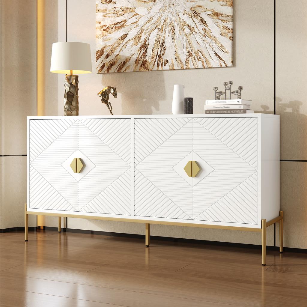 Modern Sideboards, Cabinets, Storage Cabinets, Chest of Drawers, suitable for Living Room/Dining Room/Entrance, 162 x 40 x 80cm (W/H/D)