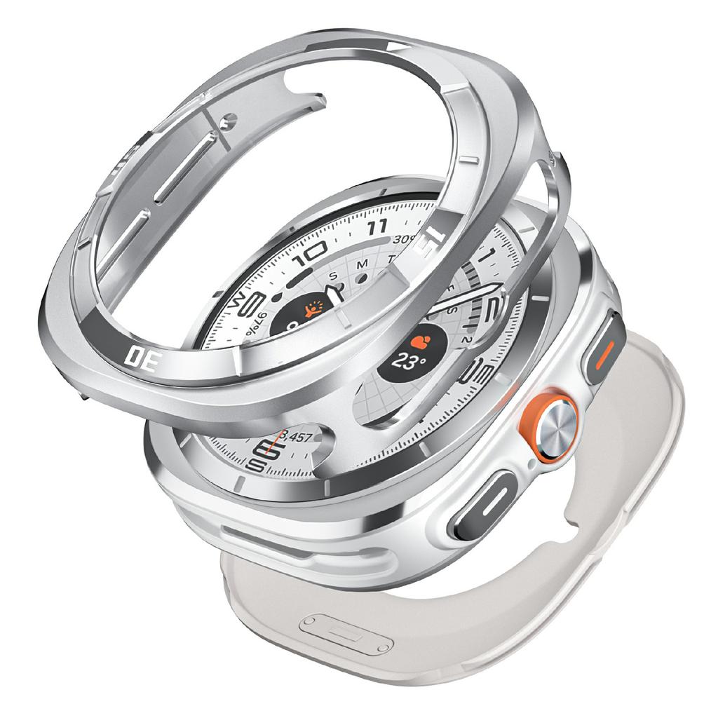 For Samsung Galaxy Watch7 44mm Watch Case Aluminum Alloy + PC Protective Cover