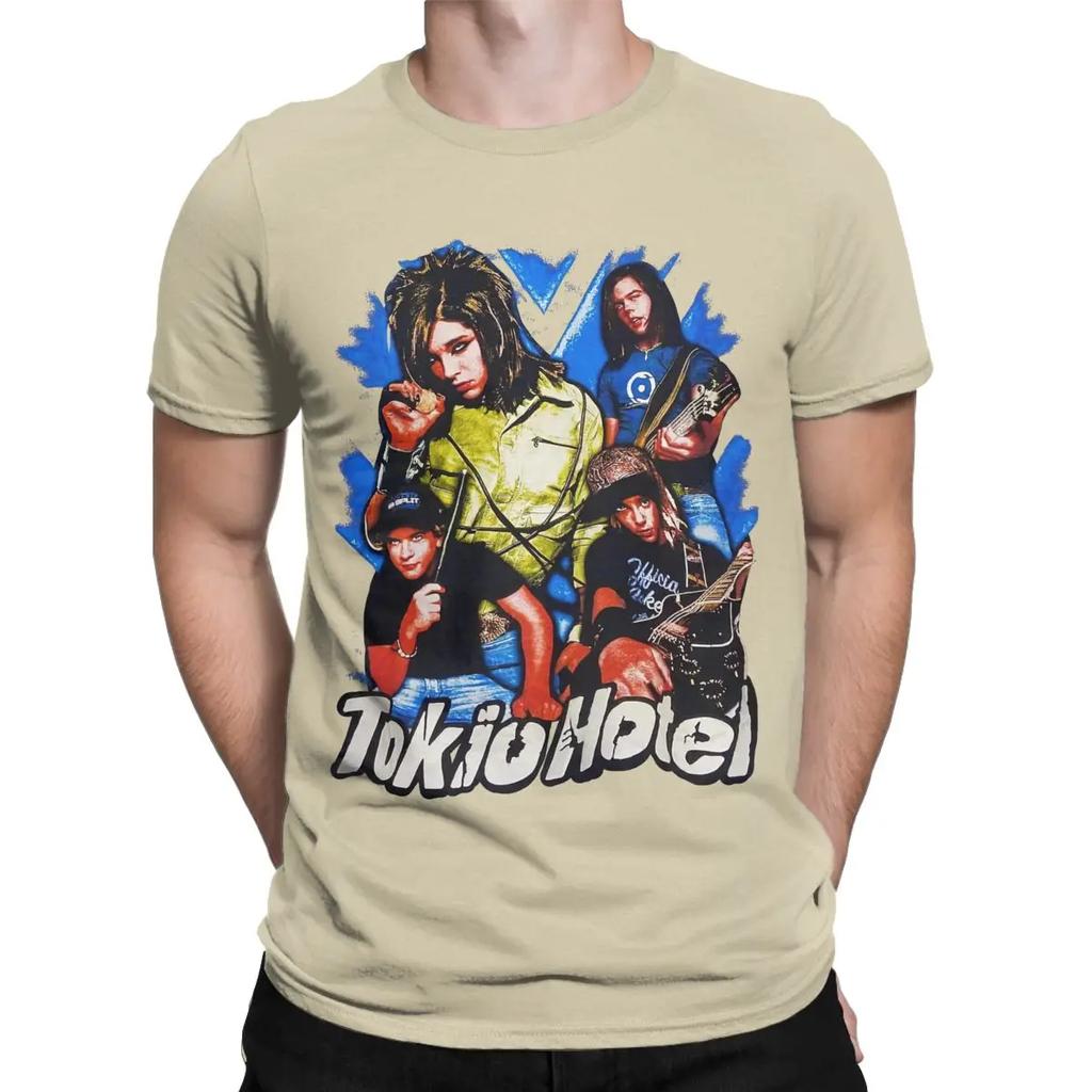 Men T-Shirt Tokio Hotel Poster Art Funny Cotton Tee Shirt Short Sleeve Bill Kaulitz T Shirts O Neck Clothing Birthday Present
