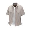 Cardigan Camicia da Uomo Traspirante in Seta Ghiacciata a Maniche Corte, Casual e Versatile, Camicia da Lavoro Multitasche per Esterno