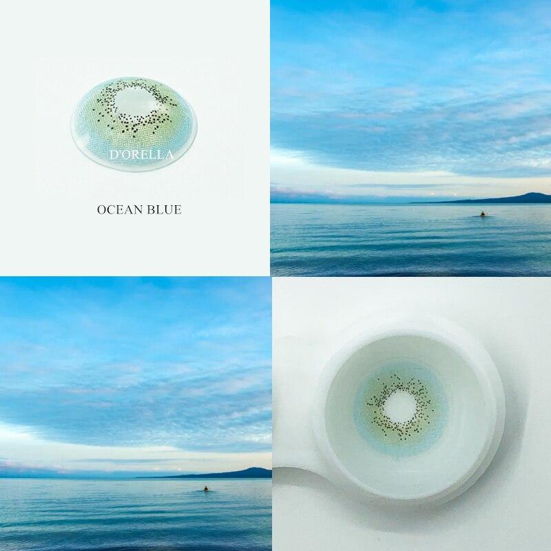 D'ORELLA 1 Paar (2 Stück) farbige Kontaktlinsen der OCEAN Hybrid-Serie für Augen und Kosmetik