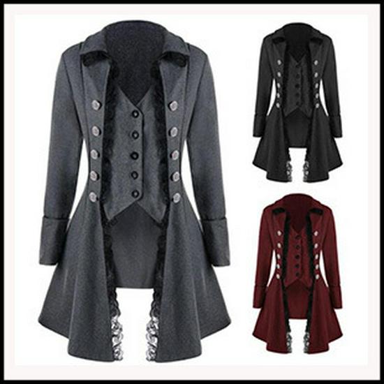 2018 Pánský evropský a americký styl Dlouhý rukáv Jednobarevný Knoflík Vzad Dlouhý kabát BC7928