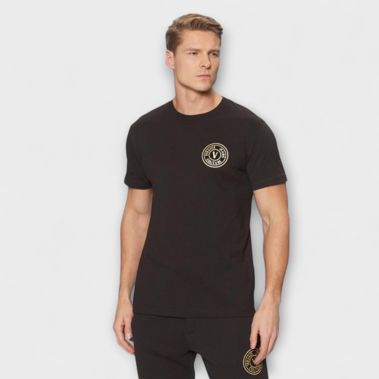 Футболка Versace Jeans Couture Черного Цвета 78GAHT00 CJ00T M-XXL S разноцветный