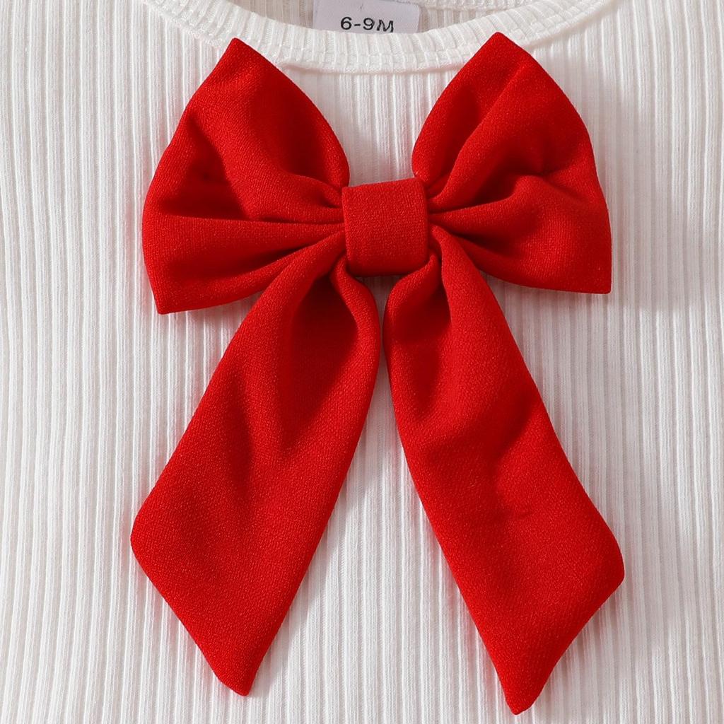 2025 Toddler Girl Ruffle Bow Top, Skort & Beret Set