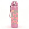 1PC Fresh Strawberry Floral Pattern 750ml Color Plastic Sports Water Bottle Leakproof Flip Straw Lid Suitable for Sports Office Home Use