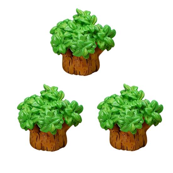 3Pcs Forest Stump Cottage Resin Fairy Garden Landscape Ornaments Decor for Moss Terrarium, Desktop Miniature Landscape with Wood House Accessory