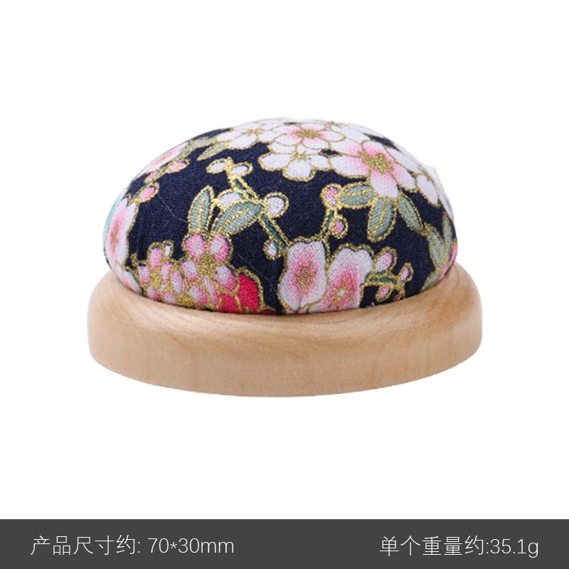 Rural Style Wooden Base Round Cute Cushions Pincushions Pin Cushion Pincushion Holder Needle Holders Pin Holders for DIY Craft