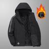 2025 Plus Size Men's Autumn/Winter Cotton Fleece Hooded Jacket