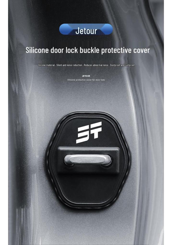 Jetour X95 Car Door Lock Silicone Protective Cover - Anti-rust, Dustproof, Shock-absorbing Decorative Buffer