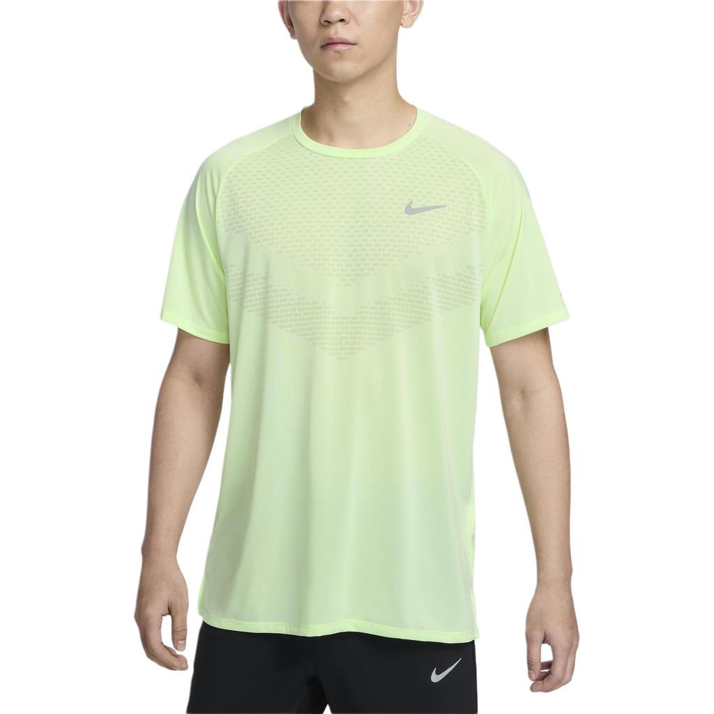 Nike Dri-FIT ADV Stride Series Logo Quick-Dry Breathable Pullover Short Sleeve T-Shirt Men Tops Light-Fluorescent-Yellow Reflective-Silver HV5204701