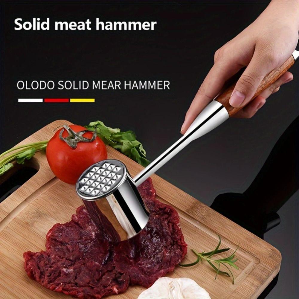 

Двусторонний кухонный инструмент для отбивания мяса с деревянной ручкой, молоток для отбивания мяса, бытовой