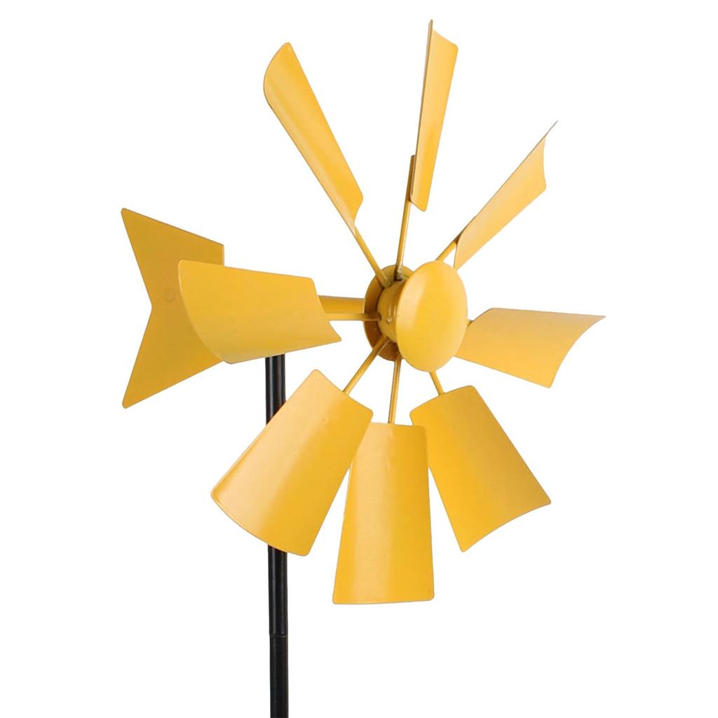 Hyack Weathervane, Outdoor Windmill, Gardening Pinwheel, Iron, Bird Scare, Garden Decoration, Yellow