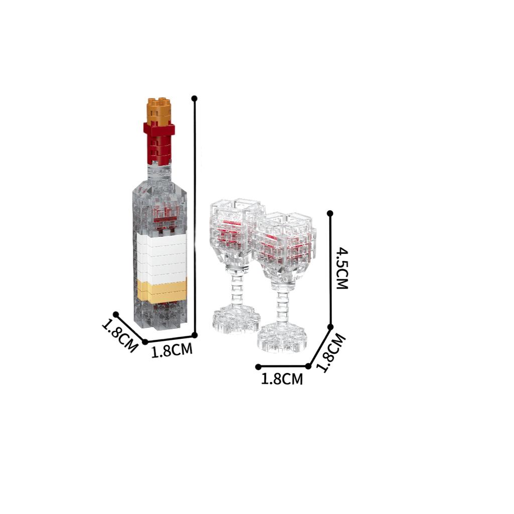 KNEW BUILT French Fries Cola Cake 16 Kinds of Colorful Foods Micro Mini Building Block Toys-Ideal for Kids' FunHoliday Gifts