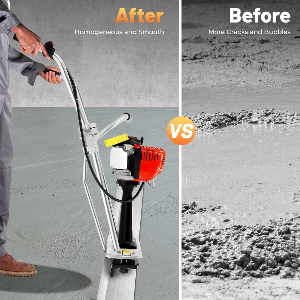 Gas Concrete Screed Power Unit Concrete Leveling Portable Type 900W Power 260kg Force Adjustable Handle Stainless Steel Frame