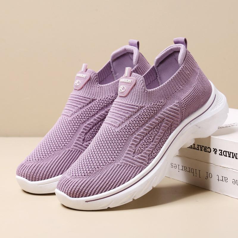 Women's shoes spring new sports shoes women's comfortable and breathable fly-woven mesh casual shoes women's breathable and comfortable