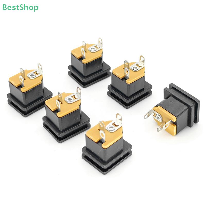 10Pcs DC Power Socket Connector 5.5X2.5MM  DC-015 Jack Square Panel Mounting Connectors