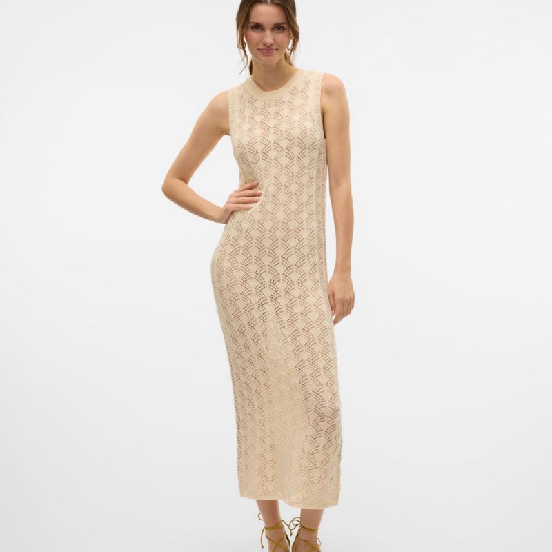 Dlouhé vyšívané šaty Verena bez rukávů Dámské VERO MODA