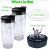 Replacement Blender Blade and 24Oz Cups Accessories, Only Compatible for Nutri Ninja Foodi Power Blender SS300 Etc