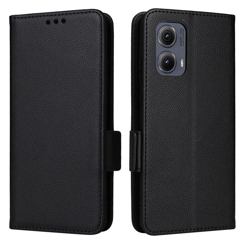 Motorola Edge 2025/2024 Lychee Pattern Leather Phone Case with Card Slot