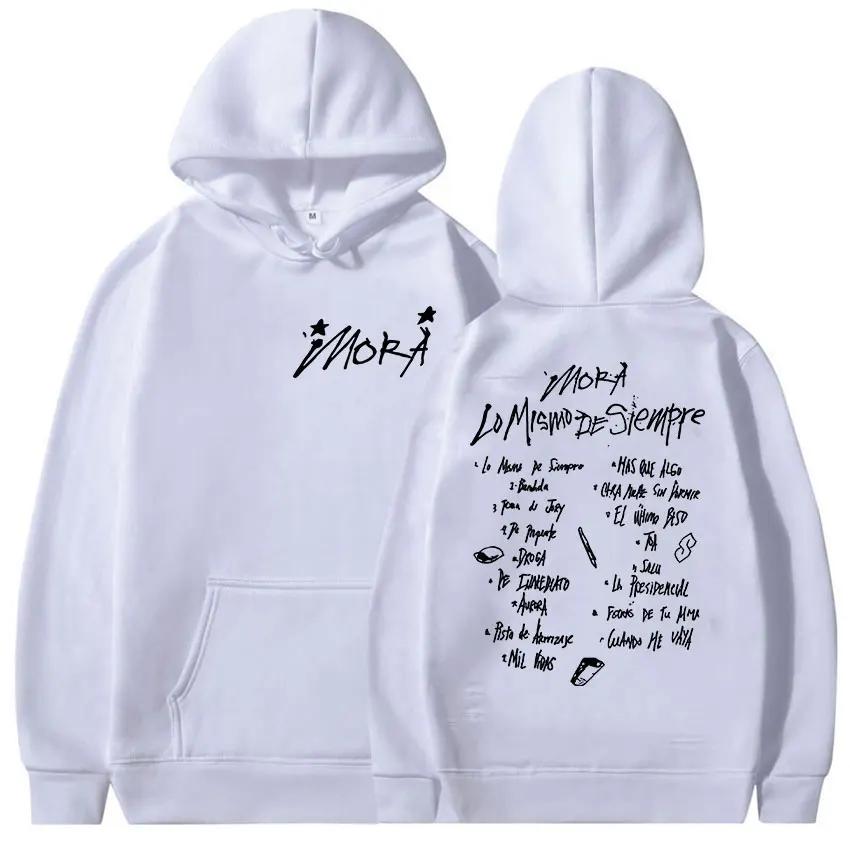 Rapper Mora Lo Mismo De Siempre Tour 2025 Album Hoody Men Women Vintage Aesthetic Sweatshirt Fashion Oversized Hoodie Streetwear