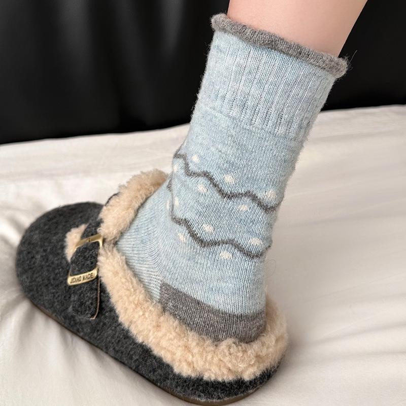 Thick Wool Socks - Children's Warm and Cute Cartoon Pile Socks. Comfortable Elastic Mid-calf Socks.