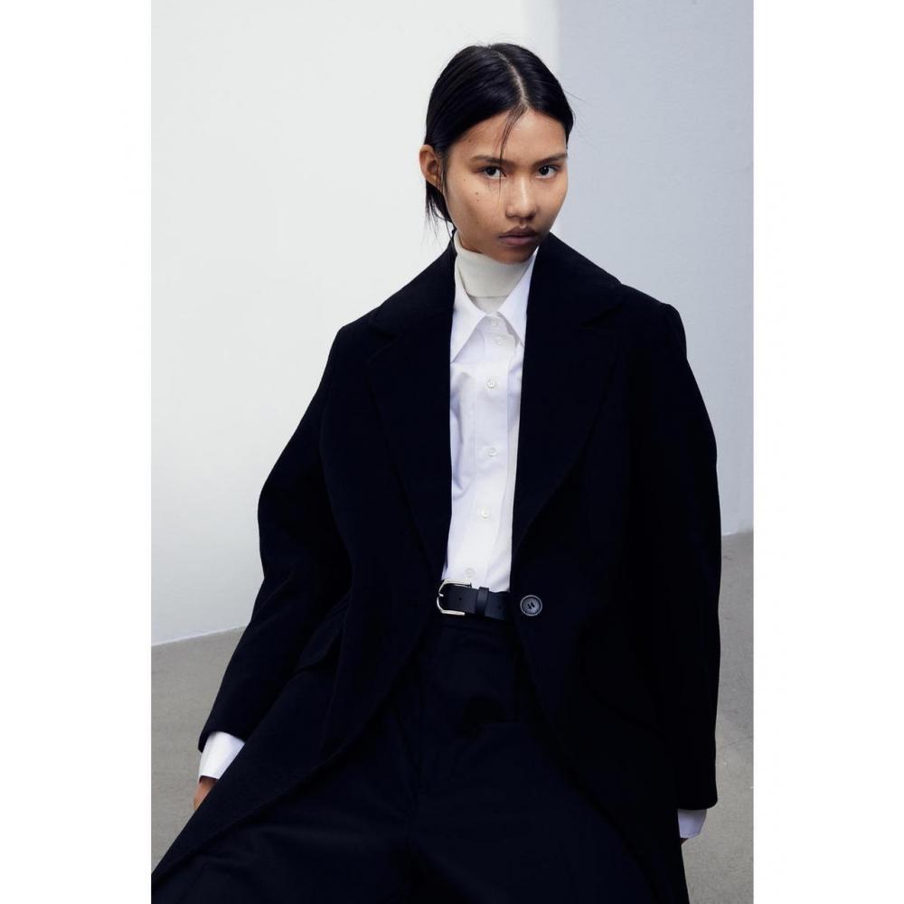 

H&M Саржевое пальто Черное 1170806001