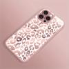 Pink Leopard Print Pattern Metallic Paint Glass Hard Phone Case For iPhone 11 12 13 14 15 16 17 Pro Max 15 Plus 16E 17Air Cover