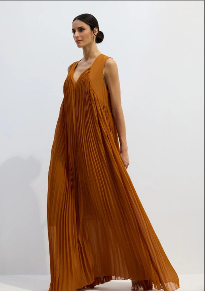 Minimalist Tulle Suspender Pleated Suspender Big Swing Dress New Solid Color Women's Summer Thin Collar Dress