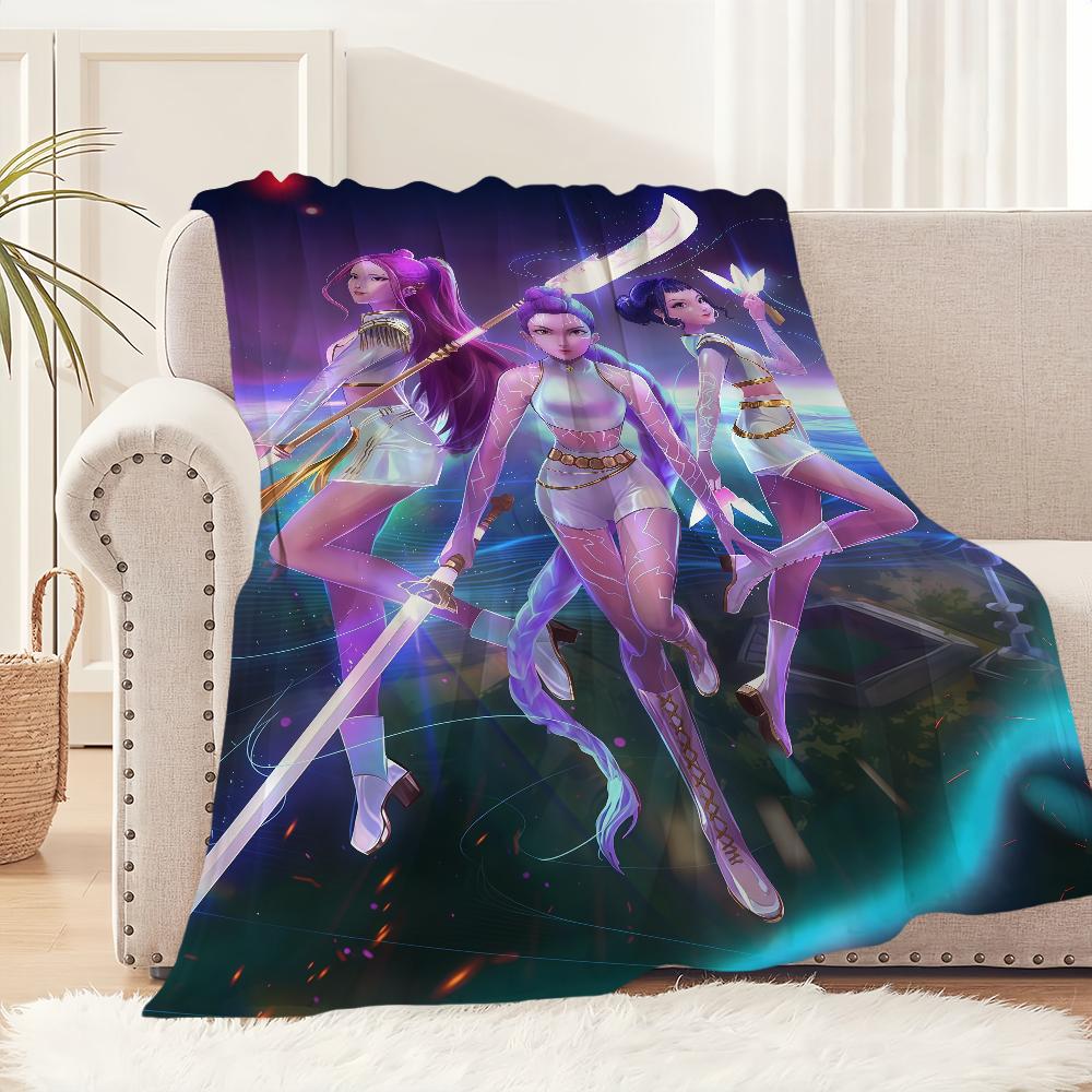Blanket KPop Warm Soft Demon Plush Blanket for Sofa Living Room Office Bedroom Travel Hunters Gift Flannel