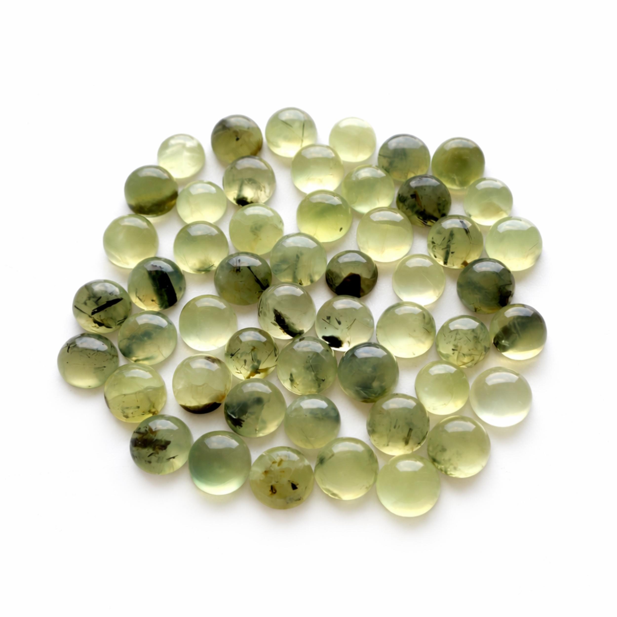 

Green Prehnite Round Cabochon – Calibrated 10x10 mm Smooth Flat Back Gemstone for Jewelry Making 1 Piece зелёный