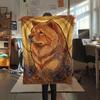 1 Stück Hundeblumen-Print Flanelldecke, Hohe Qualität, Bequem für alle Jahreszeiten, Heimdekoration, Wärme und Komfort, Perfekt für Weihnachtsgeschenke