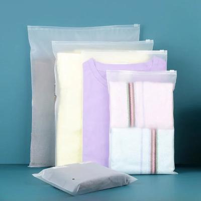50 Stück CPE Frost Selbstklebebeutel Verdickte Durchscheinende Kleidung Reißverschluss Verpackungsbeutel Staubdicht Kunststoff Aufbewahrung Ziehknochenbeutel